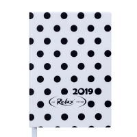 Ежедневник датованый 2019 RELAX, A6, 336 стр., белый Buromax