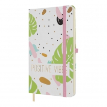 Книжка записная POSITIVO, на резинке, 136х207мм, 96 л., клит., офсет крем., тв.лам.обкл., салатовая Buromax BM.255110-15