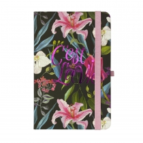 Книжка записна TROPICAL, на гумці, 136х207мм, 96 арк., кліт., офсет крем., тв.лам.обкл., чорна Buromax BM.255112-01