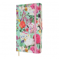 Книга записная TROPICAL, на резинке, 136х207мм, 96 л., клит., офсет крем., тв.лам.обкл., бирюзовая Buromax BM.255112-06