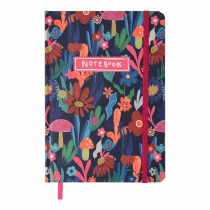 Книжка записна FLORA, на гумці, А5, 96 арк., клітинка, офсет крем., тв.лам.обл., рожева Buromax BM.255118-10