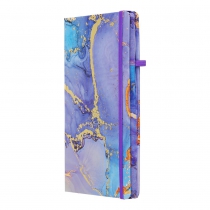 Книжка записная MARBLE, на резинке, А5, 80 л., клетка., офсет крем., тв.лам.обл., фиолетовая Buromax BM.255121-07