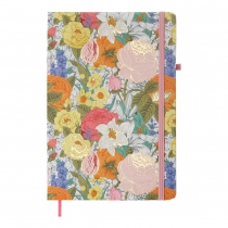 Книжка записная ROSE, на резинке, А5, 80 л., клетка., офсет крем., тв.лам.обл., розовая Buromax BM.255123-10