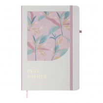 Книжка записная ESSENCE, на резинке, А5, 80 л., клетка., офсет крем., тв.лам.обл., белая Buromax BM.255124-12