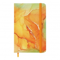 Книжка записная MARBLE, на резинке, А6, 80 л., клетка., офсет крем., тв.лам.обл., оранжевая Buromax BM.256101-11