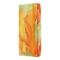 Книжка записная MARBLE, на резинке, А6, 80 л., клетка., офсет крем., тв.лам.обл., оранжевая Buromax BM.256101-11