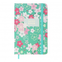 Книжка записная BLOSSOM, на резинке, А6, 80 л., ячейка, офсет крем., тв.лам.обл., голубая Buromax BM.256102-14