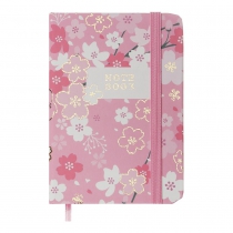Книжка записна BLOSSOM, на гумці, А7, 80 арк., клітинка., офсет крем., тв.лам.обл., рожева Buromax BM.257102-10