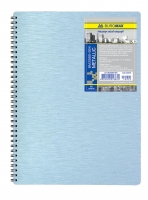 Книга для записей на пружине Metallic А6, 80 л, кл., серебряный, пласт.обл. Buromax