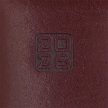 Щотижневик датований 2026 BRAVO, A5, коричневий, штуч. шкіра/поролон Buromax BM.2706-25