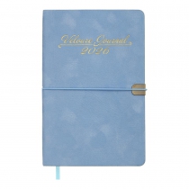 Еженедельник датированный 2026 VELOUR, A5, голубой, штуч.кожа Buromax BM.2710-14