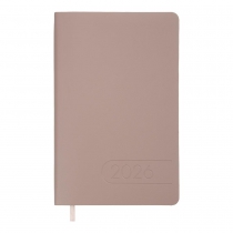 Щотижневик датований 2026 LIGHT MORANDI, A5, какао, штуч.шкіра Buromax BM.2712-40