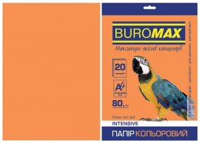 Папір кольоровий А4, 80г/м2, INTENSIV, помаранчевий, 20л. Buromax BM.2721320-11