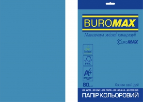 Папір кольоровий INTENSIVE, EUROMAX, синій, 20 арк., А4, 80 г/м2 Buromax BM.2721320E-02