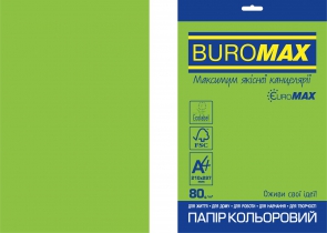 Папір кольоровий INTENSIVE, EUROMAX, зелений, 20 арк., А4, 80 г/м2 Buromax BM.2721320E-04