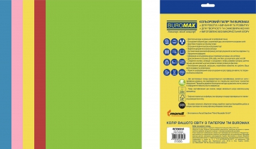Набор цветной бумаги INTENSIVE, EUROMAX, 5 цв., 50 арк., А4, 80 г/м2 Buromax BM.2721350E-99