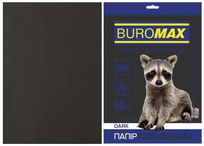 Папір кольоровий А4, 80г/м2, DARK чорний, 50л. Buromax BM.2721450-01