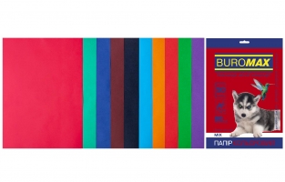 Набор цветной бумаги А4, 80г/м2, DARK+INTENSIV, 10цв., 50л. Buromax BM.2721950-99