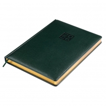 Щоденник датований 2026 BRAVO, A4, зелений, штуч. шкіра/поролон Buromax BM.2740-04