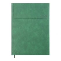 Дневник датированный 2024 ORION, A4, зелёный, штуч. кожа/поролон Buromax BM.2748-04