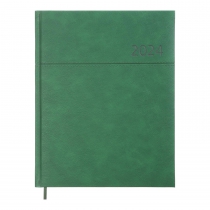 Еженедельник датированный 2024 ORION, A4, зеленый, штуч. кожа/поролон Buromax BM.2783-04