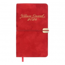 Еженедельник датов. 2026 карман. VELOUR, 85*153, красный, штуч. кожа Buromax BM.2891-05