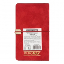 Еженедельник датов. 2026 карман. VELOUR, 85*153, красный, штуч. кожа Buromax BM.2891-05