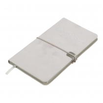 Еженедельник датирован 2026 карман. VELOUR, 85*153, светло-серый, штуч.кожа Buromax BM.2891-20