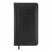 Еженедельник датирован 2026 карман. BRAVO, 85*153, черный, штуч. кожа/поролон Buromax BM.2893-01