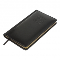 Еженедельник датирован 2026 карман. BRAVO, 85*153, черный, штуч. кожа/поролон Buromax BM.2893-01