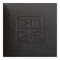 Еженедельник датирован 2026 карман. BRAVO, 85*153, черный, штуч. кожа/поролон Buromax BM.2893-01