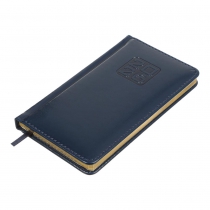 Еженедельник датирован 2026 карман. BRAVO, 85*153, синий, штуч. кожа/поролон Buromax BM.2893-02