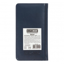 Еженедельник датирован 2026 карман. BRAVO, 85*153, синий, штуч. кожа/поролон Buromax BM.2893-02