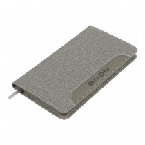 Еженедельник датирован 2026 карман. LIGA, 85*153, серый, штуч. кожа/поролон Buromax BM.2894-09