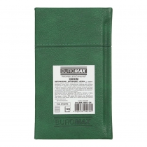 Еженедельник датирован 2026 карман. ORION, 85*153, зеленый, штуч. кожа/поролон Buromax BM.2895-04