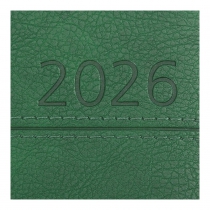 Еженедельник датирован 2026 карман. ORION, 85*153, зеленый, штуч. кожа/поролон Buromax BM.2895-04
