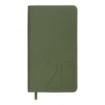 Еженедельник датирован 2026 карман. MORANDI STYLE, 85*153, зеленый, штуч. кожа Buromax BM.2897-04