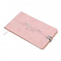 Еженедельник датирован 2026 карман. VELOUR, 153*87, розовый, штуч. кожа Buromax BM.2902-10