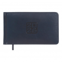 Еженедельник датирован 2026 карман. BRAVO, 153*87, синий, штуч. кожа/поролон Buromax BM.2904-02