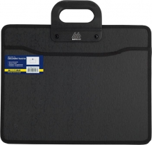 Портфель на 2 відділення B4, з ткан. боками. чорний Buromax BM.3733-01