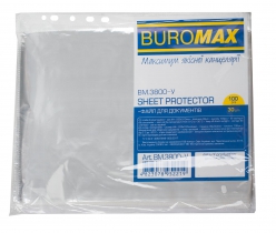 Файл для документів, А4+, 30мкм, 100шт. в упаковці Buromax BM.3800-y