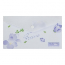 Папка-конверт DL на кнопці, FREESIA ARABESKI, напівпрозора, бузкова Buromax BM.3853-26