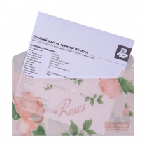 Папка-конверт DL на кнопці, RAMIRA ARABESKI, напівпрозора, коралова Buromax BM.3853-27
