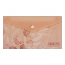 Папка-конверт DL на кнопці, PEACH ARABESKI, напівпрозора, персикова Buromax BM.3853-46