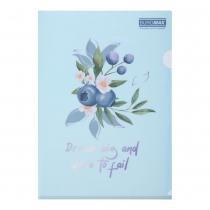 Папка-уголок А4, BLUEBERRY ARABESKI, полупрозрачная, аквамарин Buromax BM.3854-52