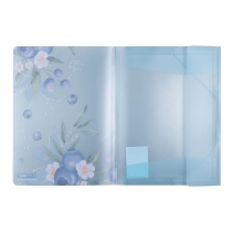 Папка А5 на гумках, BLUEBERRY ARABESKI, напівпрозора, морська хвиля Buromax BM.3907-17