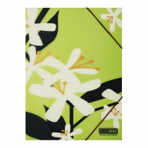 Папка А4 на резинках, PLUMERIA ARABESKI, полупрозрачная, салатовая Buromax BM.3908-15