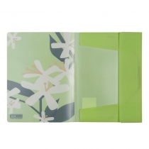 Папка А4 на гумках, PLUMERIA ARABESKI, напівпрозора, салатова Buromax BM.3908-15