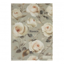 Папка А4 на резинках, ROSES ARABESKI, полупрозрачная, светло-серая Buromax BM.3908-20