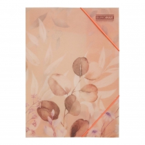 Папка А4 на резинках, PEACH ARABESKI, полупрозрачная, персиковая Buromax BM.3908-46